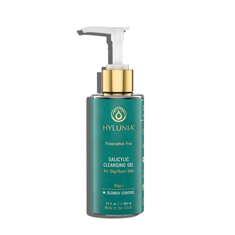 Gel de limpeza facial com ácido salicílico Hylunia, 150 mL