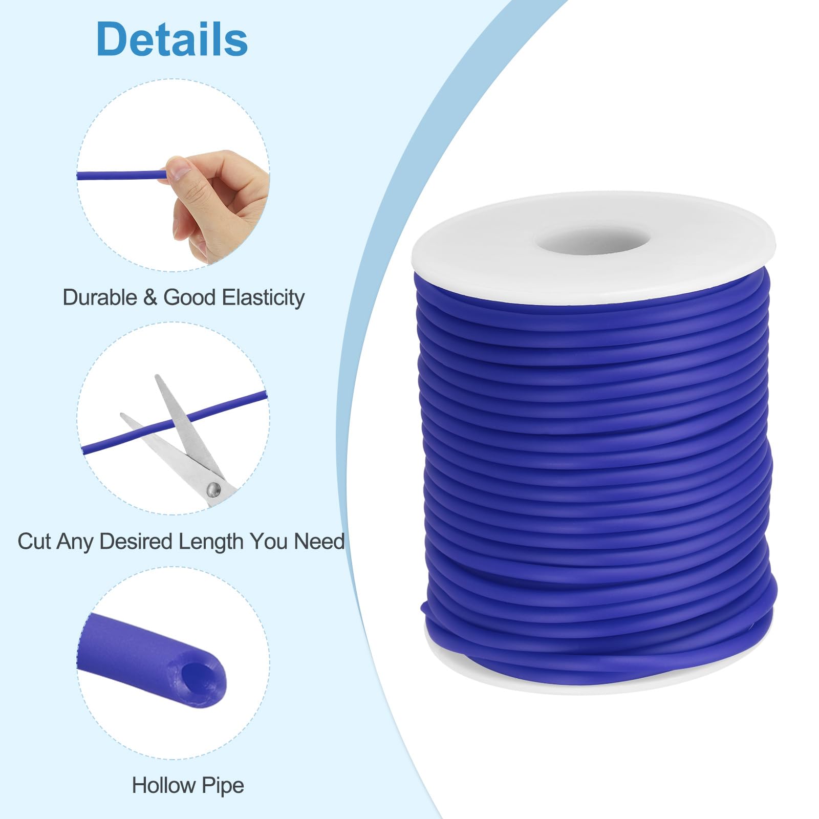 PATIKIL Hollow Pipe Rubber Cord 27 Yards 3mm - Image 3