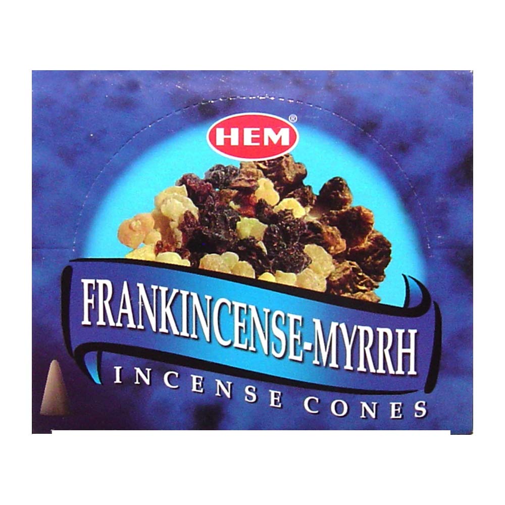 Frankincense and Myrrh Incense Cones and Cone Incense Burner Bundle Insence Insense Hem Incense