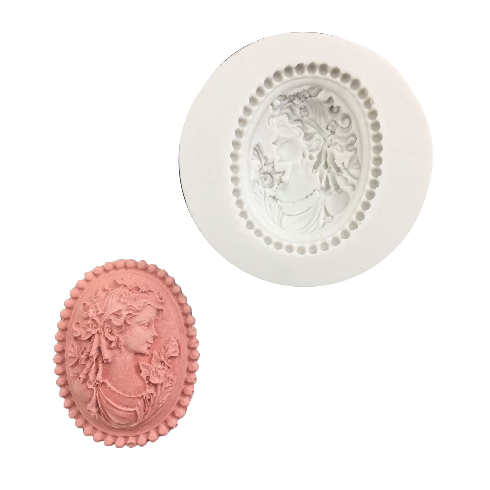 CRFFZ Oval-Frame Silicone Mold Queens Portrait Seal Cake Decoration Cupcake-Topper Fondant Cookie Baking Tool