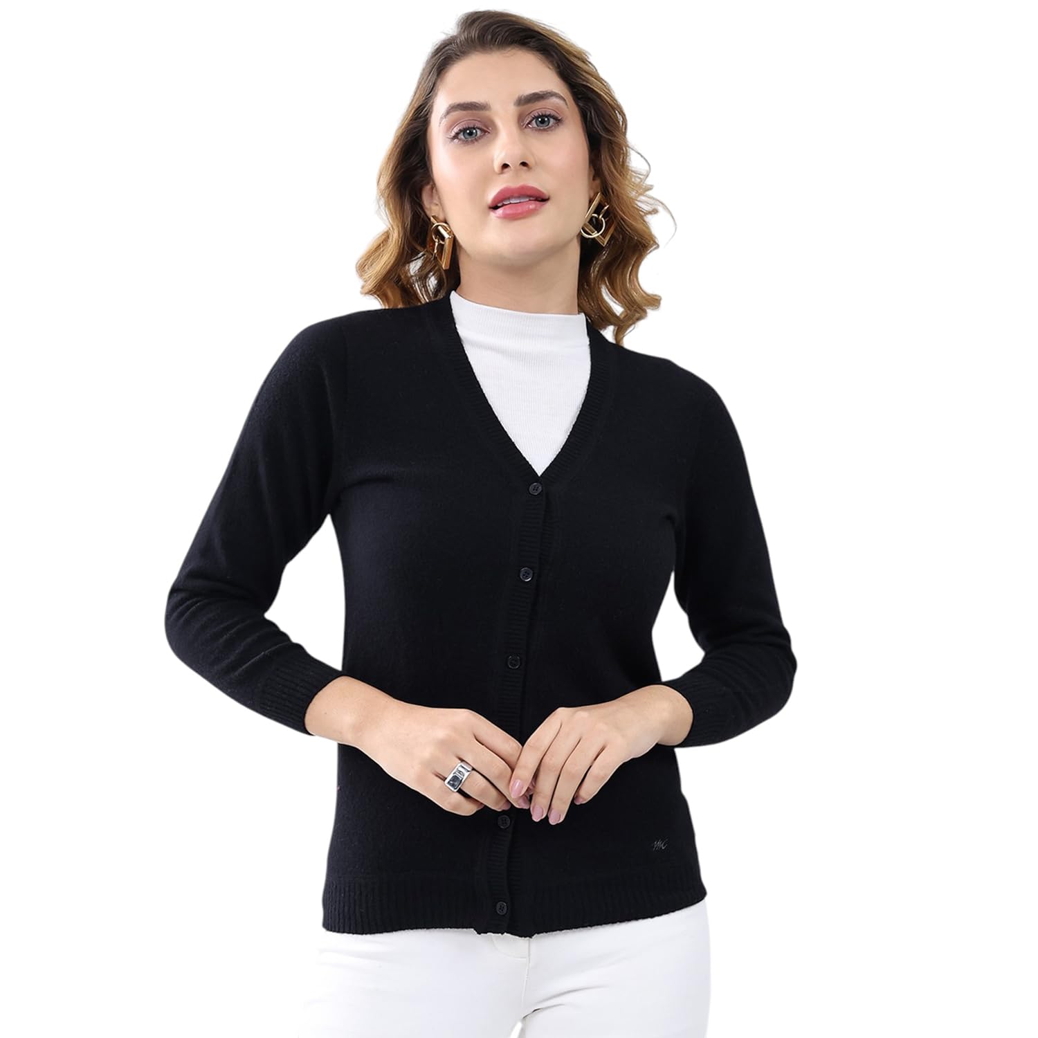monte carlo Women's Regular Fit Winter Cardigan | Solid V Neck | Full Sleeve Button Closure Stylish Cardigan for Women's-picture-27
