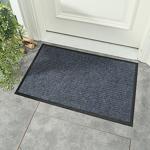 ZYFAB PVC Interior Felpudo, Tapete para Puerta Delantera para Entrada Servicio Pesado Entrada Alfombra de Piso Goma Antideslizante Fácil de Limpiar Impermeable,Gris,120 * 180cm