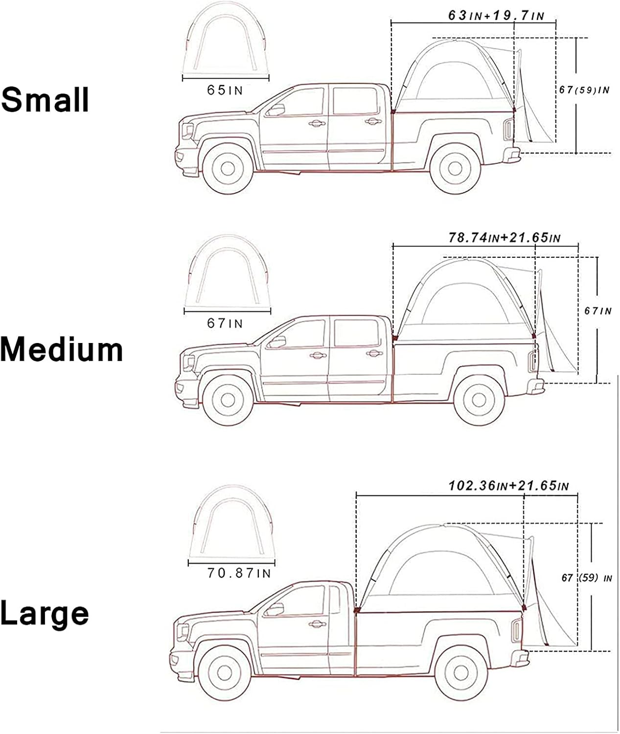 Pickup Camper Tent Truck Camping Tent with 210D Oxford Fabric Waterproof Truck Bed Camping for Camping Fishing Travel Car Tents for Camping Hopeful