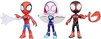 Marvel Spidey and His Amazing Friends 3-Pack 4-Inch Action Figures - Spider-Man, Ghost-Spider, Miles Morales with Web Accessories