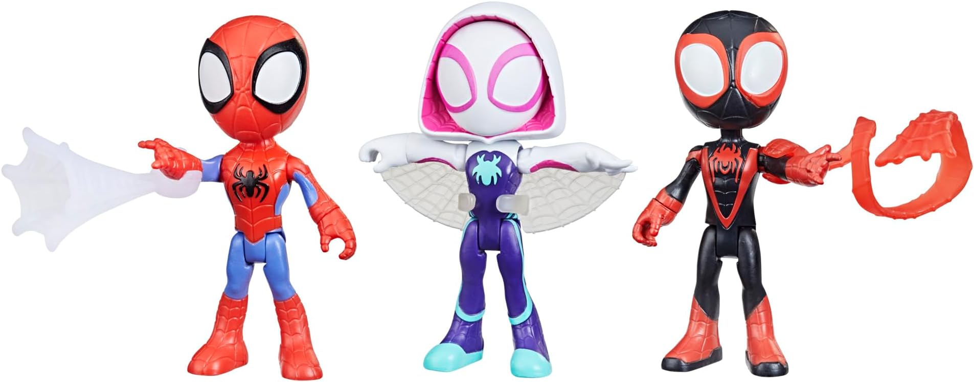 Marvel Spidey and His Amazing Friends Figure 3 Pack, 4 Inch Scale Action Figures, Includes 3 Figures and 3 Accessories, Ages 3 and Up, Frustration Free Packaging Amazon Exclusive, F2938, HERO BUNDLE
