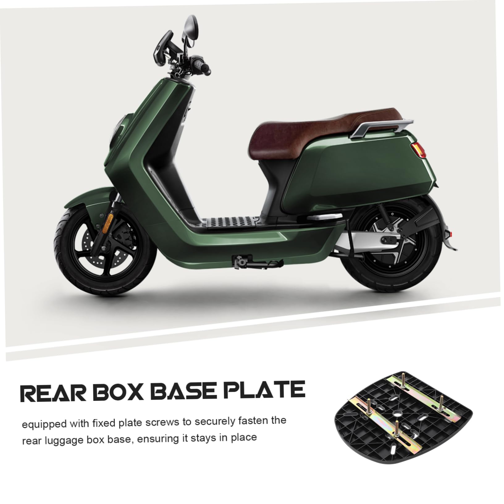 Placa Base Tornillos Fijos para para Caja Trasera de Motocicleta Diseño Reforzado y Tiras Antideslizantes Soporte Resistente y Seguro