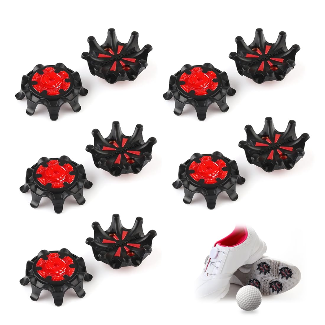 20 Tacchetti Da Golf In Metallo Nero TPU - Ricambio Universale Con Chiave Di Rimozione