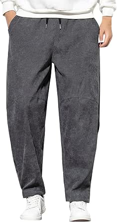 Pantalon Velours Côtelé Homme Coupe Droite Baggy - Style Décontracté Et Confortable