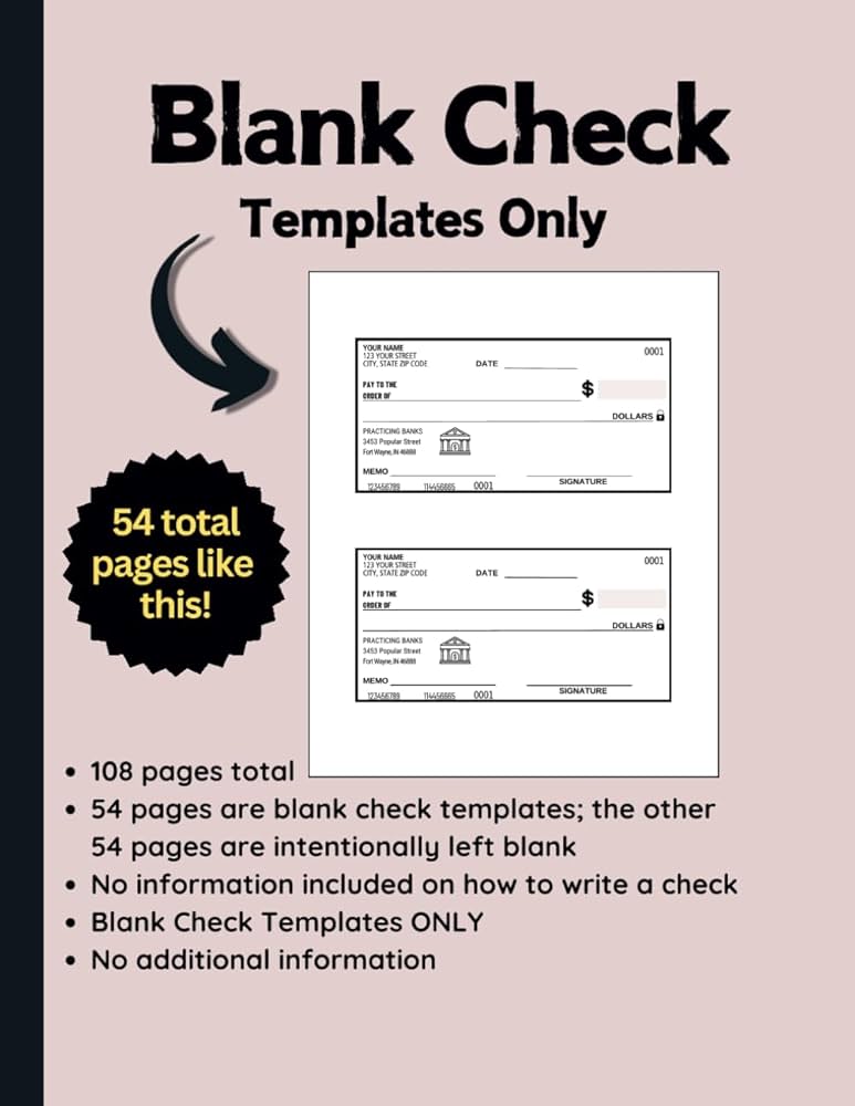 blank-check-templates-only-empty-and-plain-designs-for-classroom-use-by-teachers-and-educators-with-zero-information-about-how-to-write-a-check-writing-a-check-kennedy-leon-amazon-com-books for Free Printable Blank Check Template Blank Check Templates Only: Empty and Plain Designs for Classroom Use by Teachers and Educators with Zero Information about How to Write a Check (Writing a check): Kennedy, Leon: Amazon.com: Books for Free Printable Blank Check Template