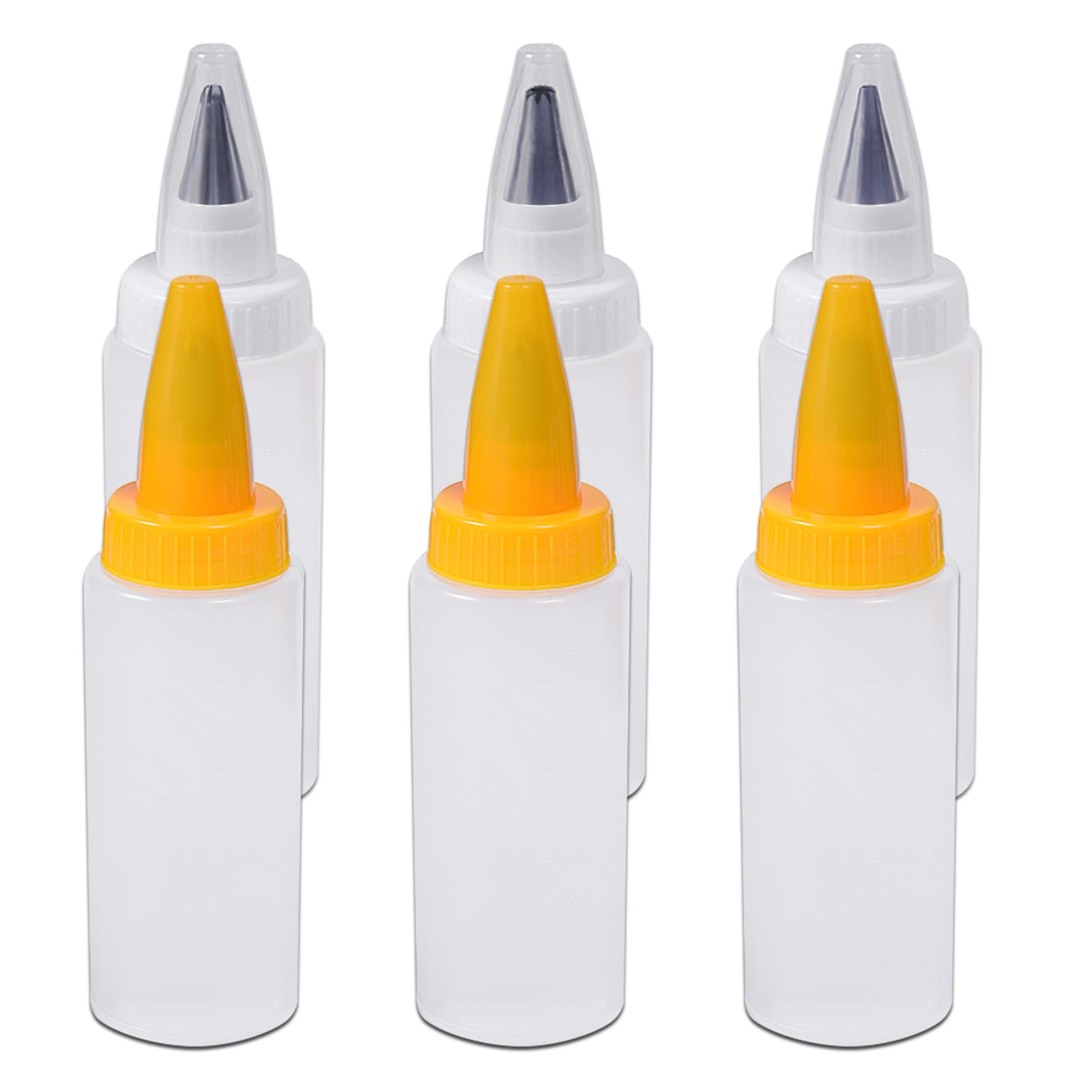 6PC Plastic Frosting Piping Kit, Icing Bottles Easy to Clean, Practical Frosting Bottles for Cookies, Icing Piping Kit for Dessert, Cakes, Biscuits