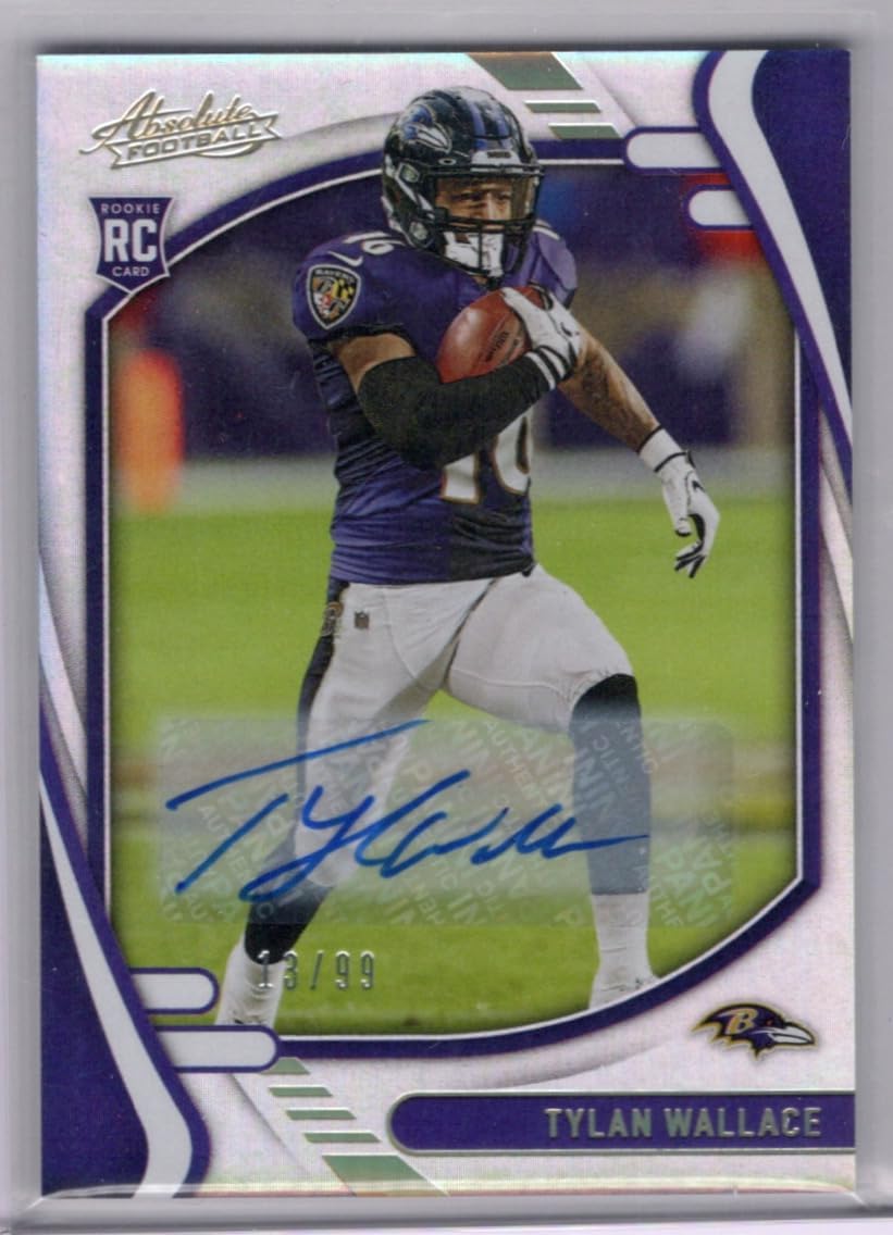 Tylan Wallace Autographed & Serial Numbered #13/99 Rookie Card Purple Parallel Collectible Football Card- 2021 Panini Absolute Football Card #136 (Vikings)