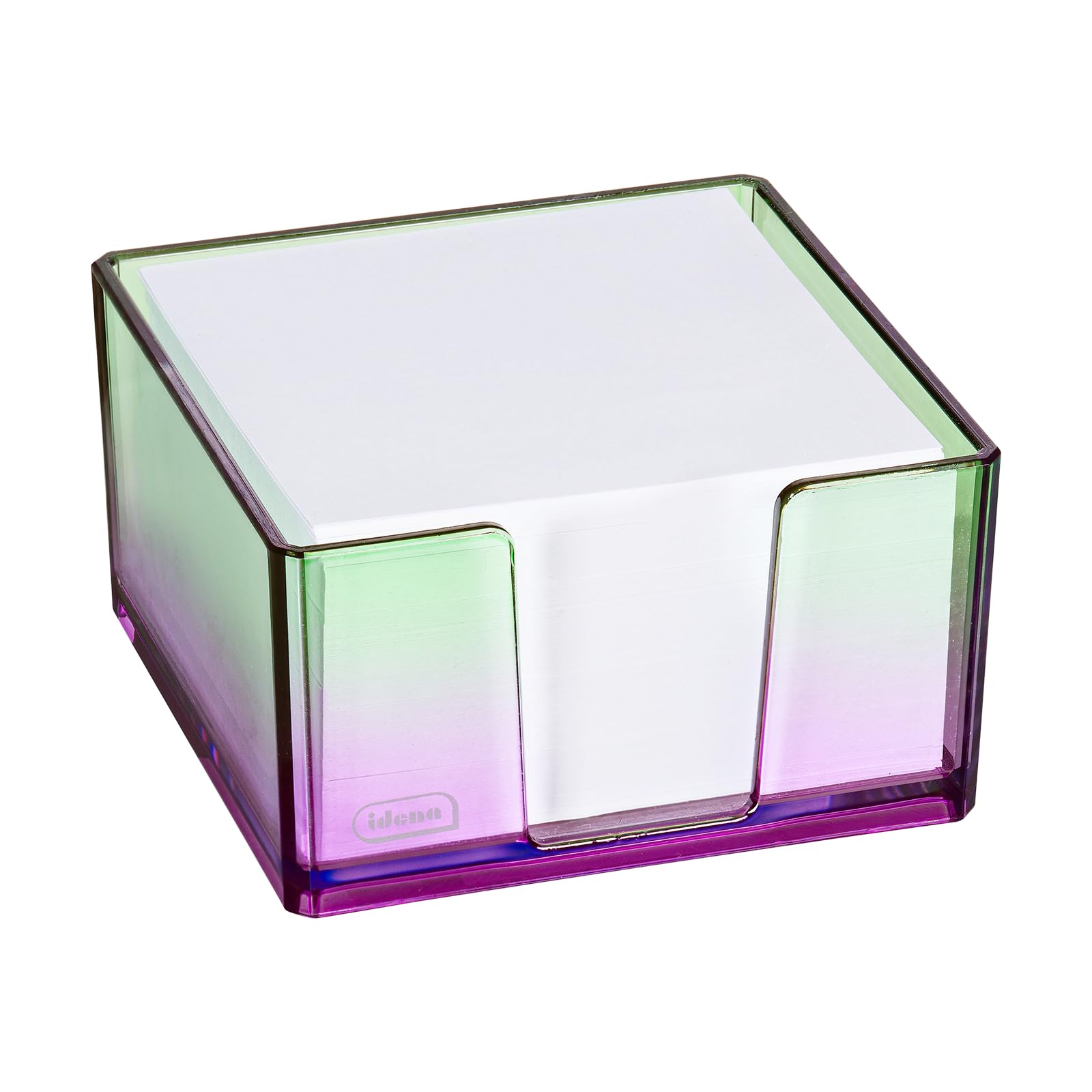 Idena Boîte à fiches 500 feuilles 80 g/m² plastique violet-vert 10,3 x 10,3 x 5,7 cm