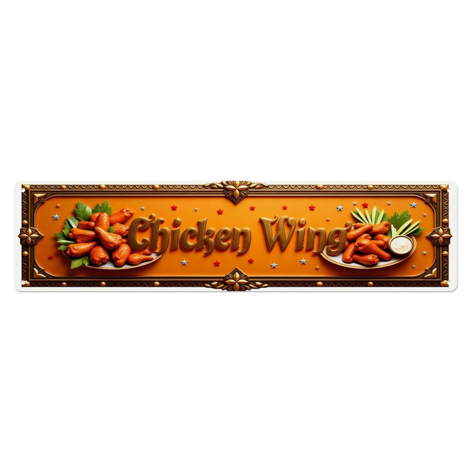 Chicken Wing Pattern Design Metal Tin Sign Plaque