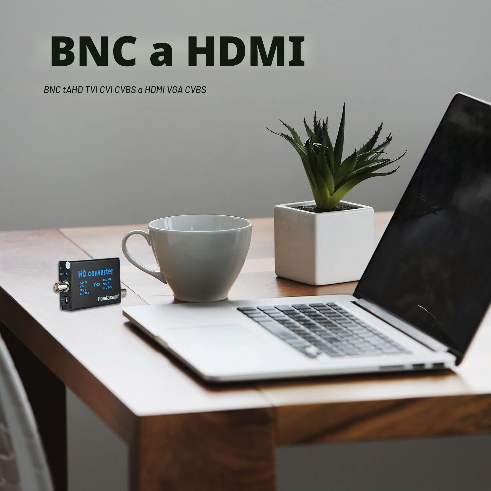 Conversor de señal de vídeo, 4 en 1 compuesto CVBS AHD TVI CVI a HDMI, convertidor de vídeo, adaptador BNC a HDMI VGA BNC (CVBS) para cámara/DVR/CCTV sistema de seguridad