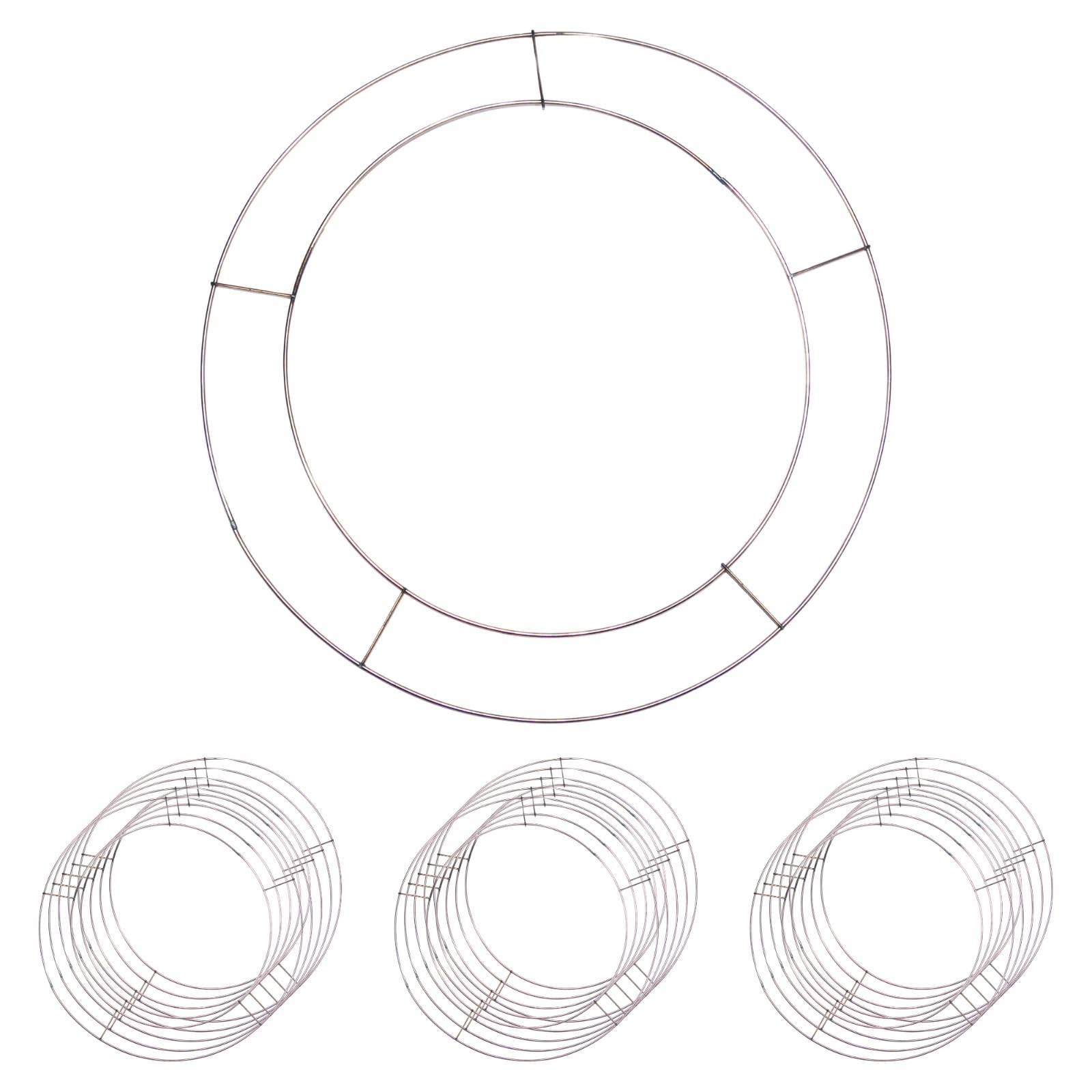 celloexpress 16"/40cm Flat Circle Metal Wreath Frame - Florist Ring Base Wreath Making Christmas Memorial Home Hanging Decorations (Pack of 4)