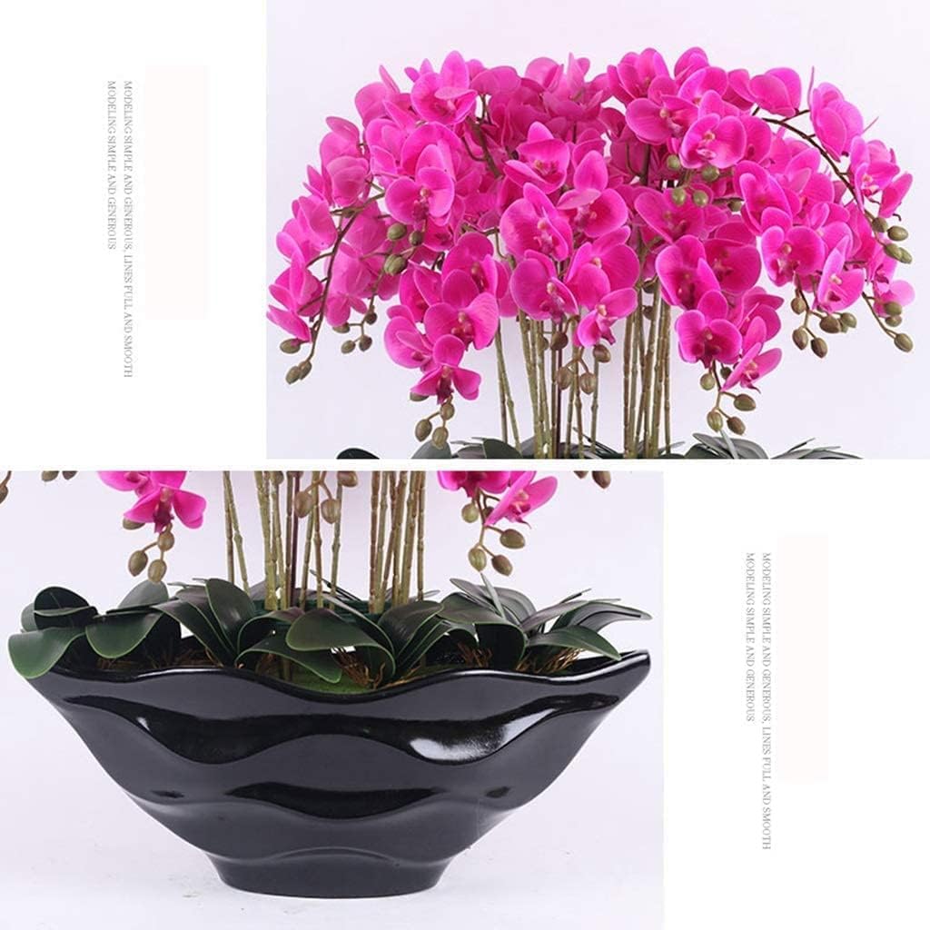 タグ付　胡蝶蘭　黒陶器花瓶　造花　65センチ Amazon.co.jp: 人工胡蝶蘭 65cm 造花 花瓶付き 鉢植え フェイク