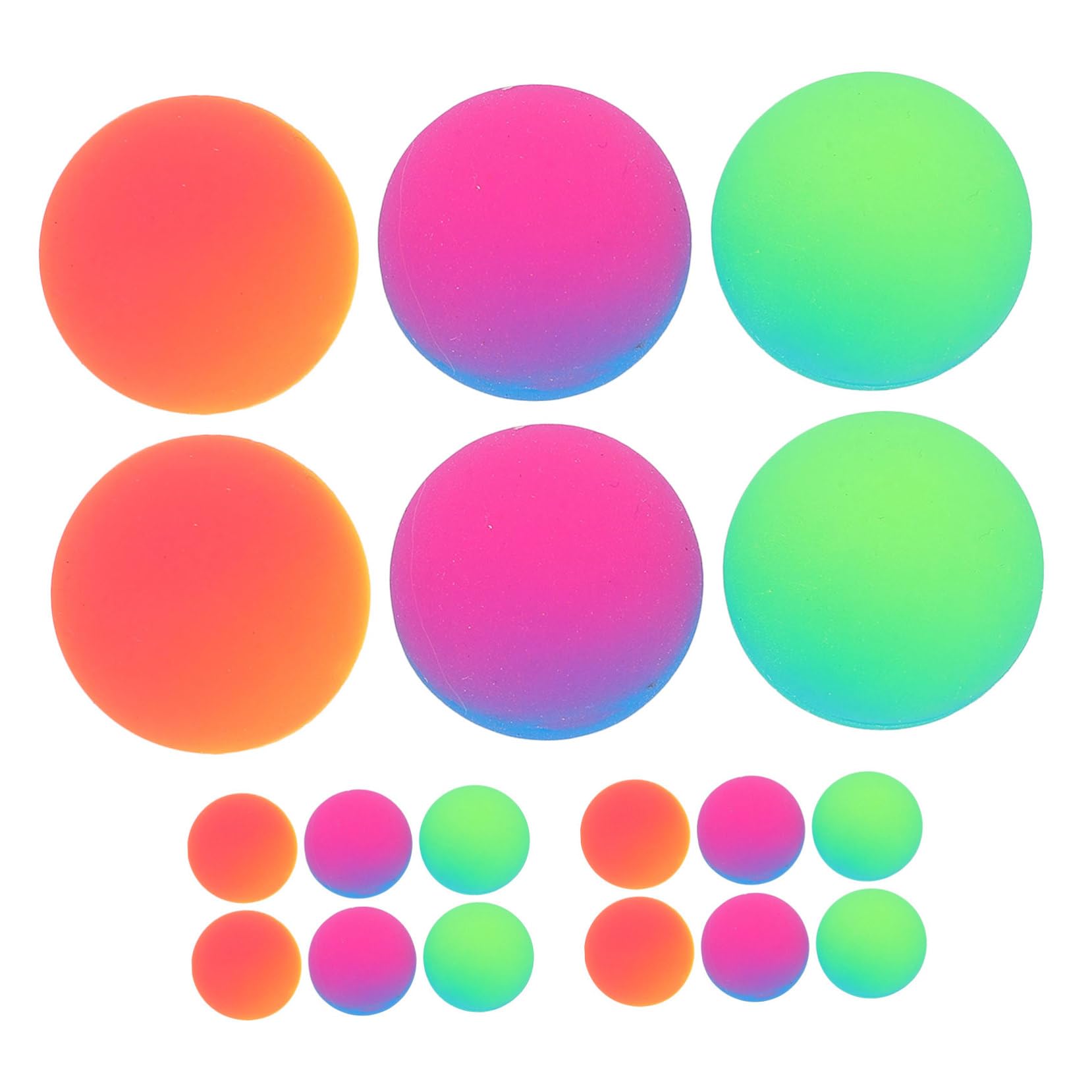 KOMBIUDA 18pcs Large 45mm Bouncy Balls for Kids, Rubber Oversized Dual Colour Balls High Bounce Performance, Party Bag Fillers for Home and Kindergarten Fun Random Color