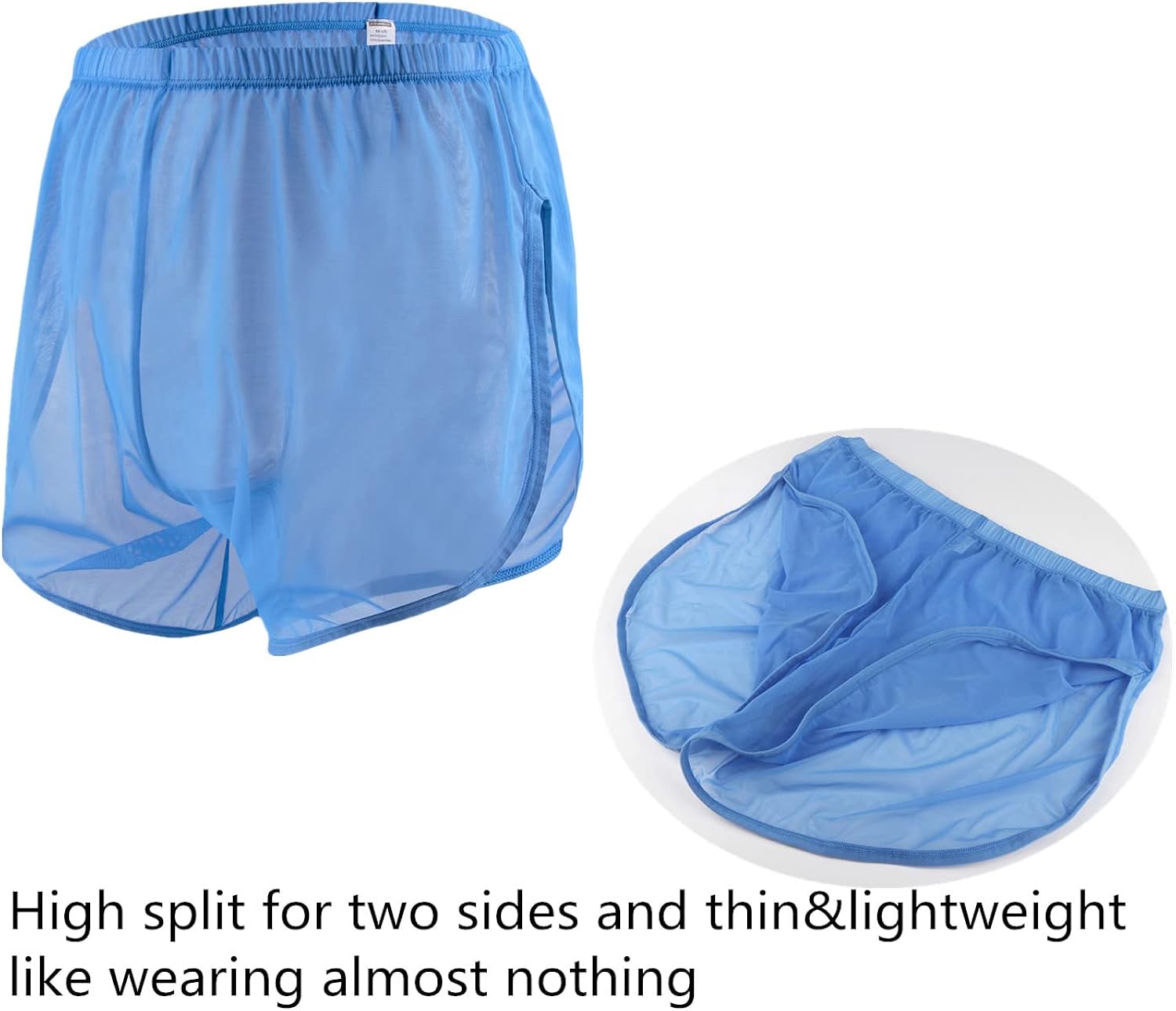 Miniatura 2 de Calzoncillos tipo bóxer para hombre, holgados, con malla lateral, transparentes, sexy, transpirables, talla M, L, XL, 2XL, 3XL