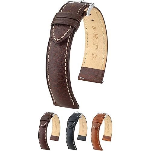 Hirsch Boston Calf Leather Watch Strap - 12mm, 14mm, 16mm, 18mm, 20mm, 22mm, 24mm - Length - Attachment Width / Buckle Width - Quick Release Watch Band