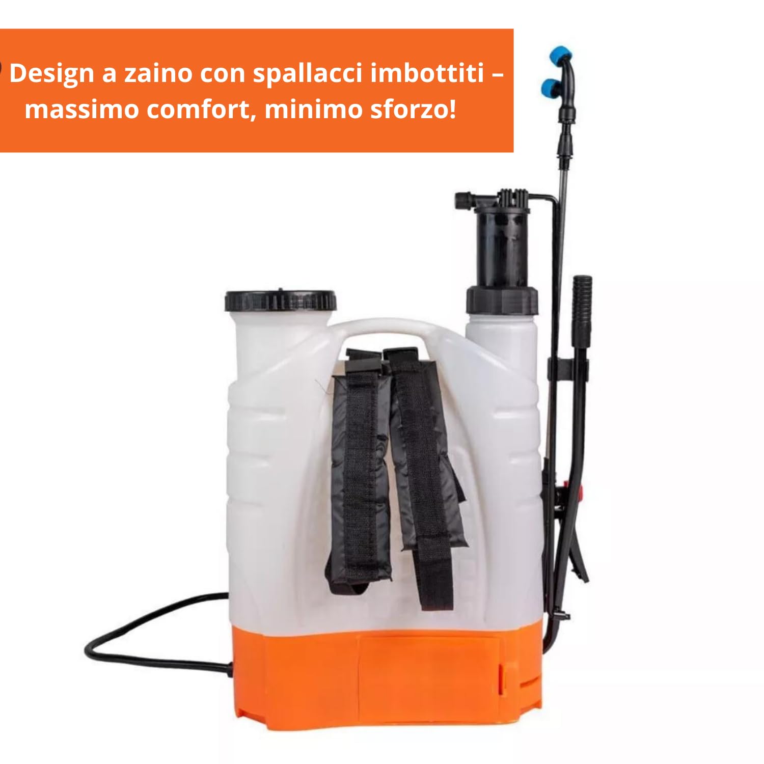 Pompa Irroratrice a Batteria con Atomizzatore a Spalla, Nebulizzatore 16L con Ugelli Intercambiabili per Verderame