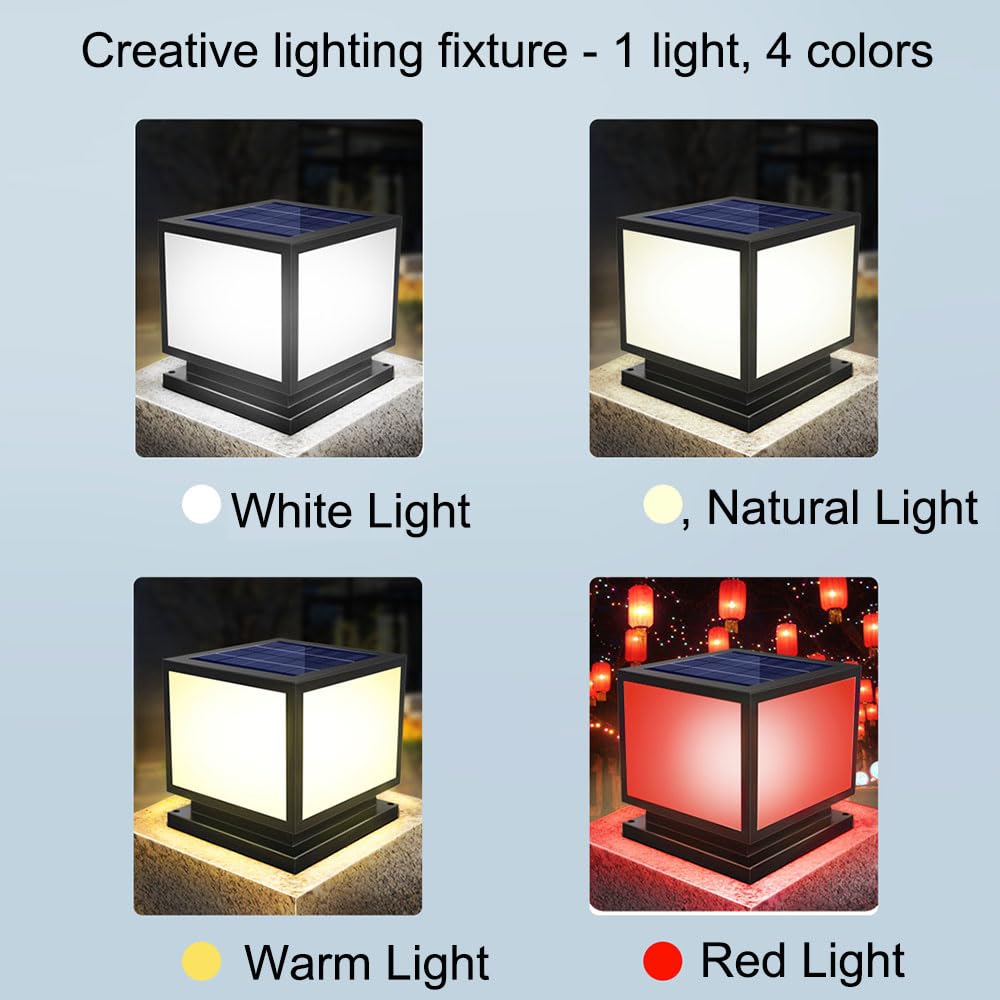 Nowoczesna lampa ścienna do słupków tarasowych, czarna obudowa ze stali nierdzewnej, IP54, oświetlenie zewnętrzne, solarna latarnia ogrodowa LED, gwint E26, 1 głowica, do słupków tarasowych