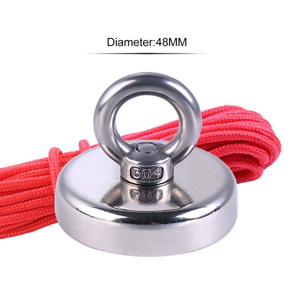 Powerful Neodymium Magnet Powerful Magnetic Magnet Fishing Magnet NdFeB Super Powerful High Round Artifact, Special Rescue Pendant +20m Rope Pull Strength 110KG