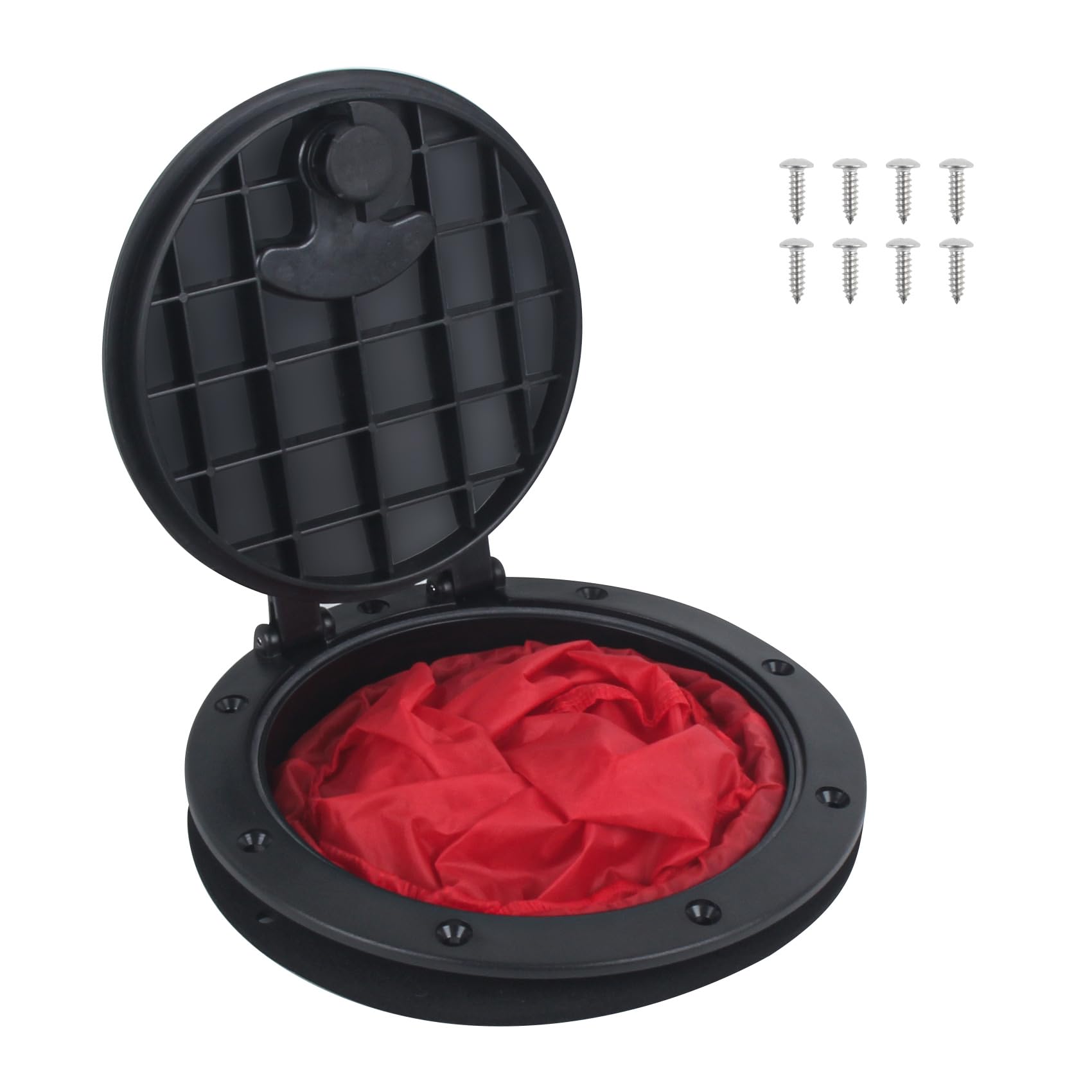 6 Inch Deck Plate Kit Deck Hatch with Storage Bag for Fishing Kayak Boating,Deck Plate Hatch Cover Kayak Deck Hatch Kayak Hatch Kit Included Fasteners(1 Pack)