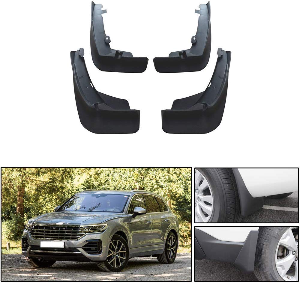 Car Front and Rear Mud Flaps Splash Guards Fender Mudguard for Volkswagen Touareg R-Line(2018-2019) 4Pcs
