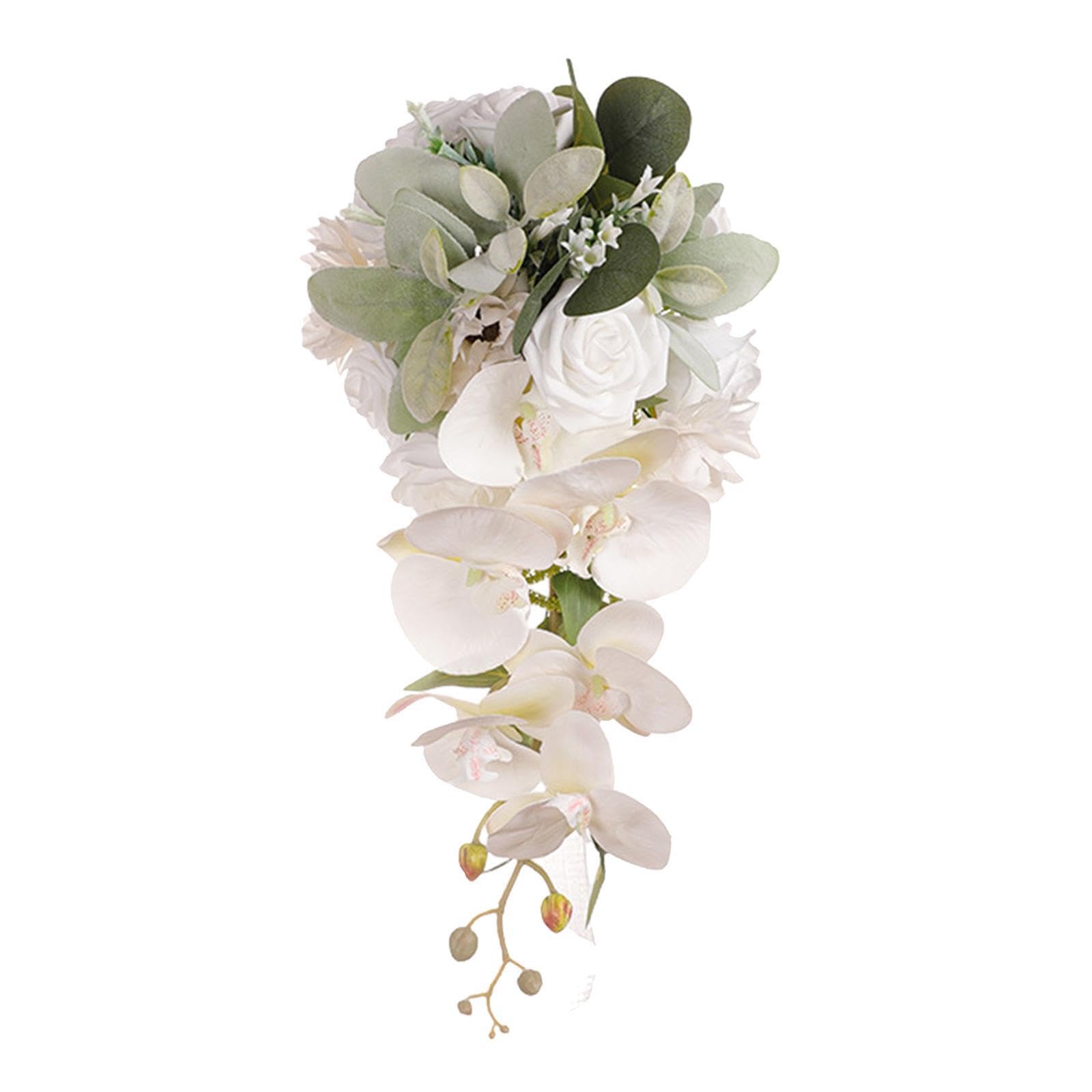 Zambuph Bridal Bouquet Wedding Bridal Bouquet Bride Artificial Flowers Beautifully Designed Silk Bouquets Events Wedding Bride Hand Flowers Decor