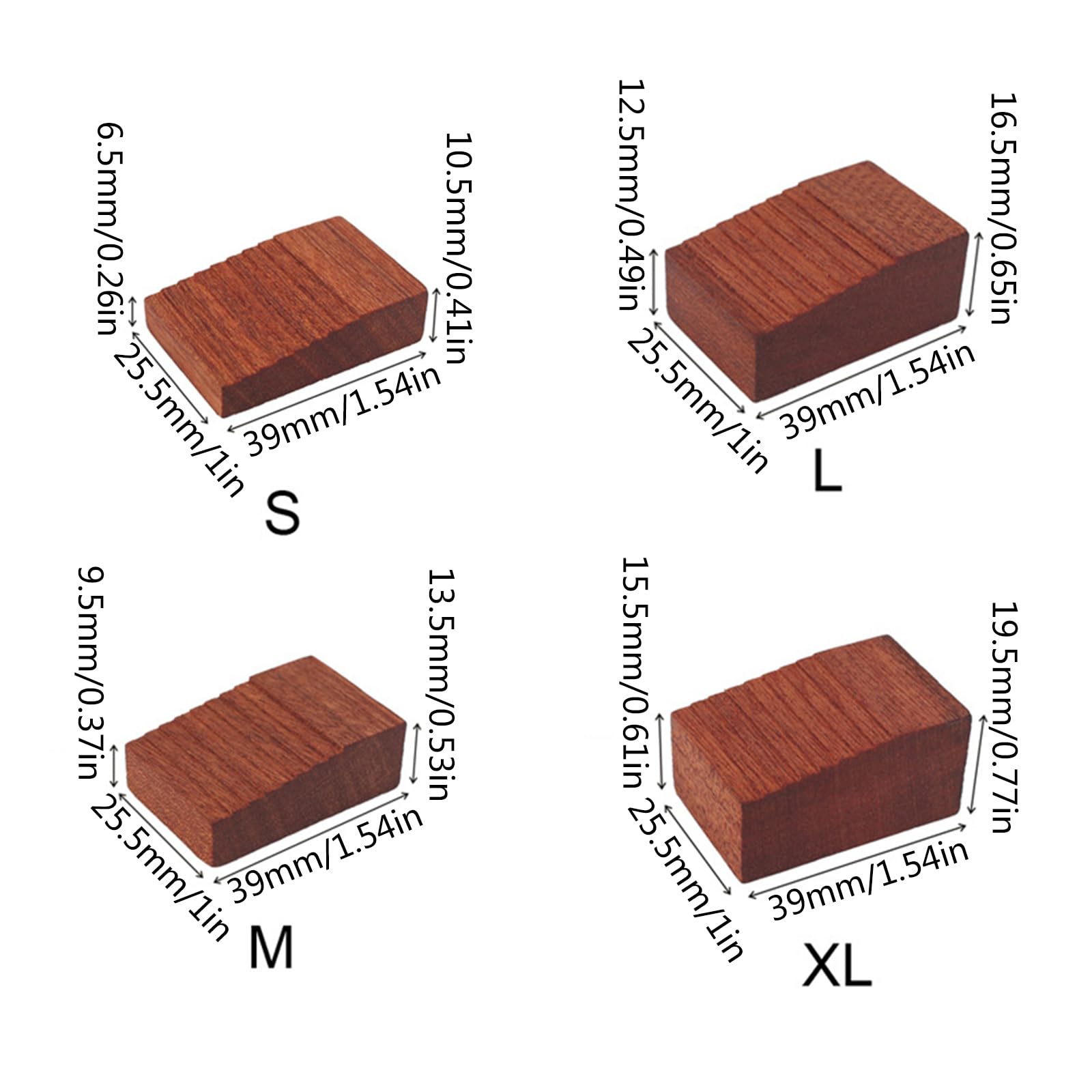 Schwimmende Tremolo-Setup-Blöcke, Holz, E-Gitarre, Tremolo-Slider, 4 Größen, Holz, Gitarre, schwimmender Tremolo-Tremolo-Tremolo-Keil, 4 Stück