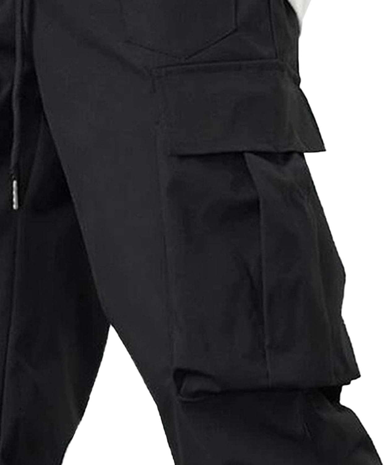 Men's Vintage Elastic Waist Solid Pants Solid Lightweight Outdoor Cargo Pants Casual Straight Leg Trousers