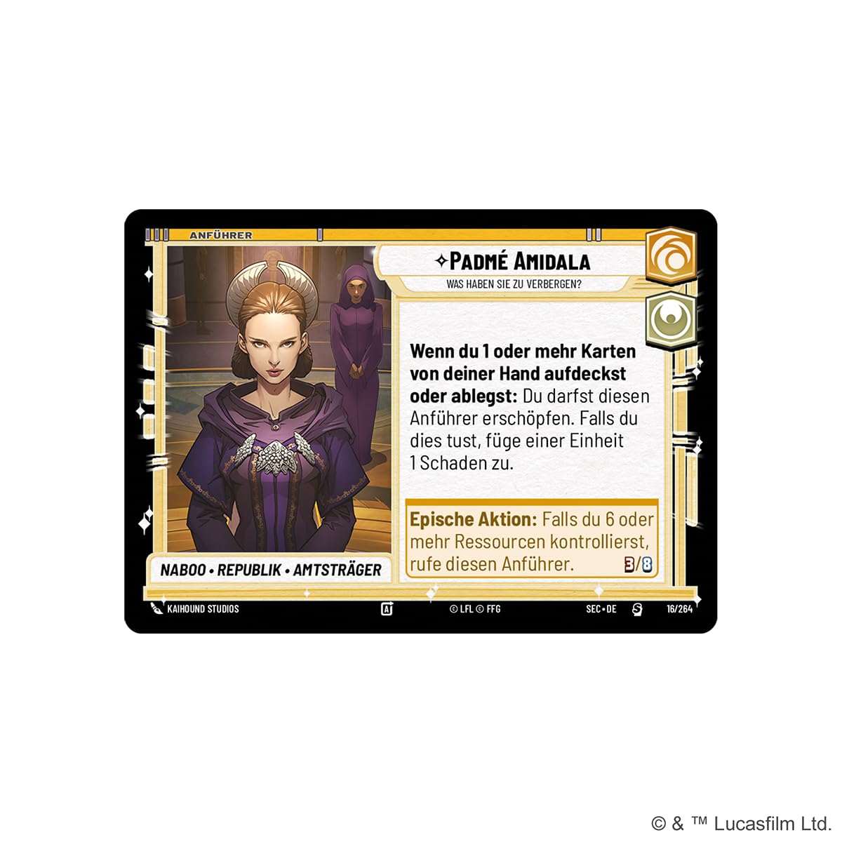 Asmodee - FFG - Star Wars: Unlimited Trading Card Game - Mistrz Intrygi - Spotlight Deck Padmé Amidala, ekskluzywne karty, TCG dla dzieci i dorosłych, wiek 12+, 2+ graczy, 20 minut, niemiecki