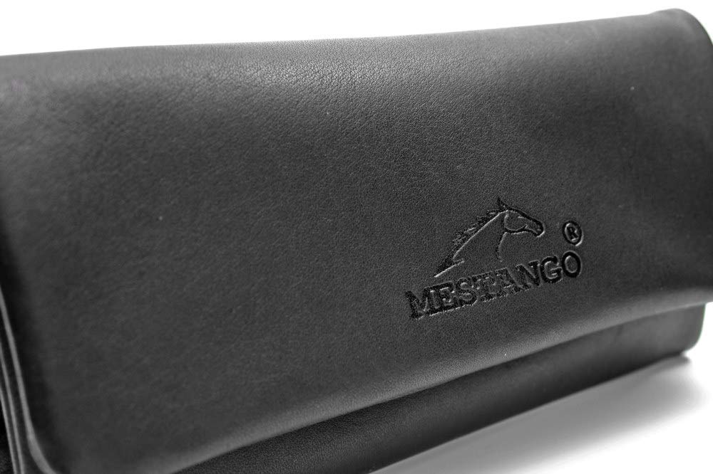 Borsa girevole in pelle nera per tabacco 2010-1 Roll Your Own Pouch, Nero , Contemporaneo vintage