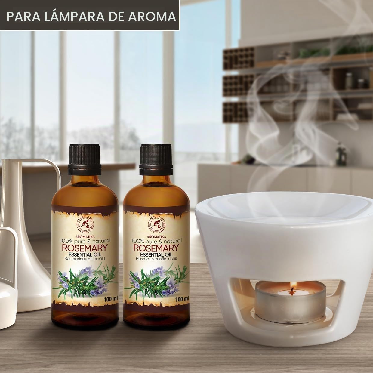 Aceite de Romero 200ml - Rosmarinus Officinalis - España - 100% Puro y Natural - Mejor para Aromaterapia - Baño de Aroma - Difusor - Fragancia para Hogar - Rosemary Essential Oil 200ml