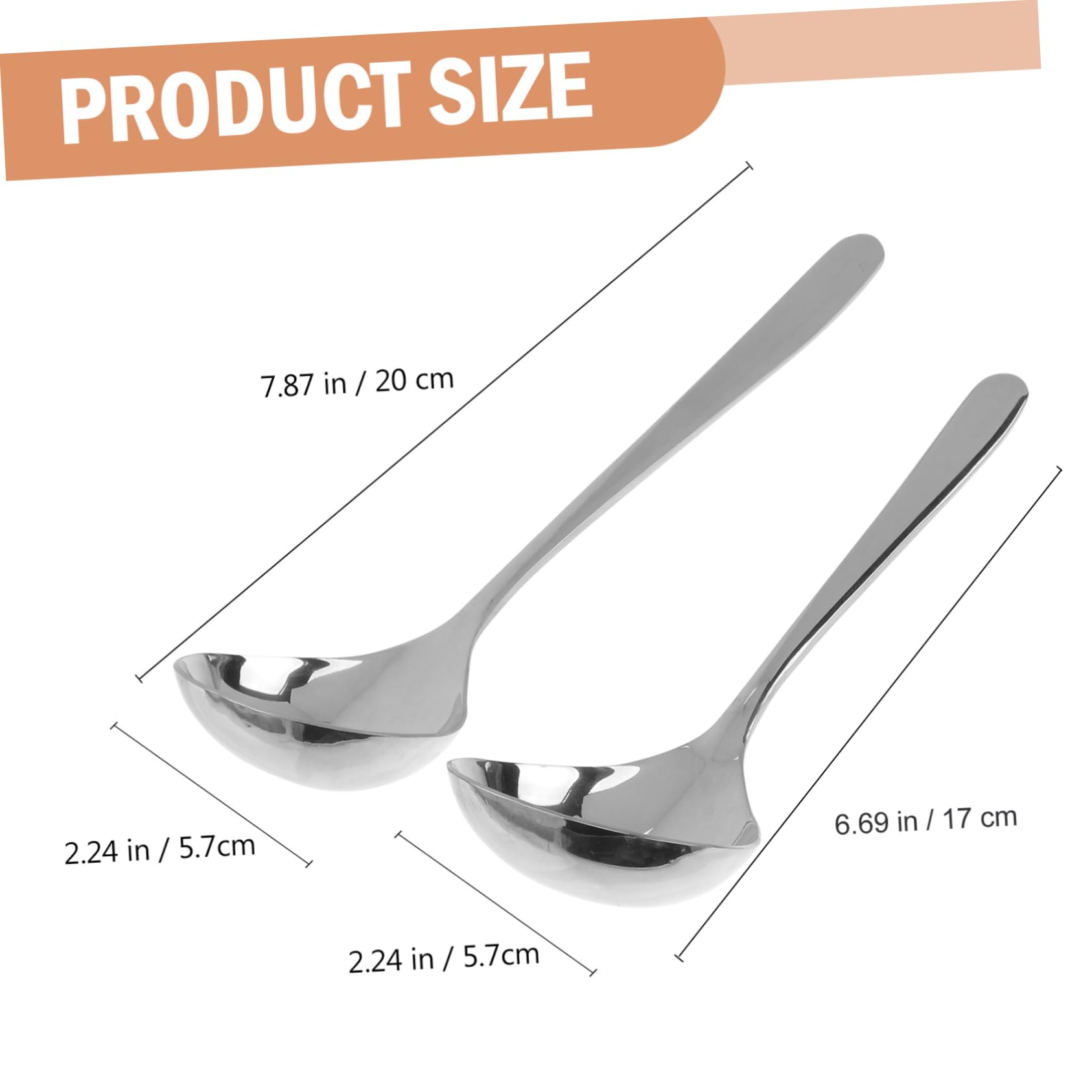 HOLIDYOYO Set of 5 Small Spoons Silverware Pure Silver Spoon Stainless Steel Soup Silverware Sets