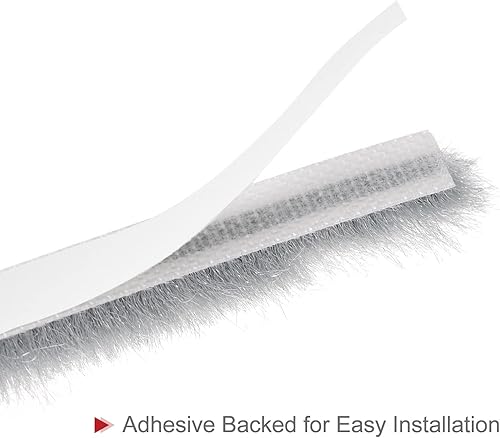 Miniatura 3 de uxcell Burlete de agua, 26 pies de largo x 0.3 pulgadas de ancho x 0.5 pulgadas de alto, sello autoadhesivo para burlete de barrido, color gris para