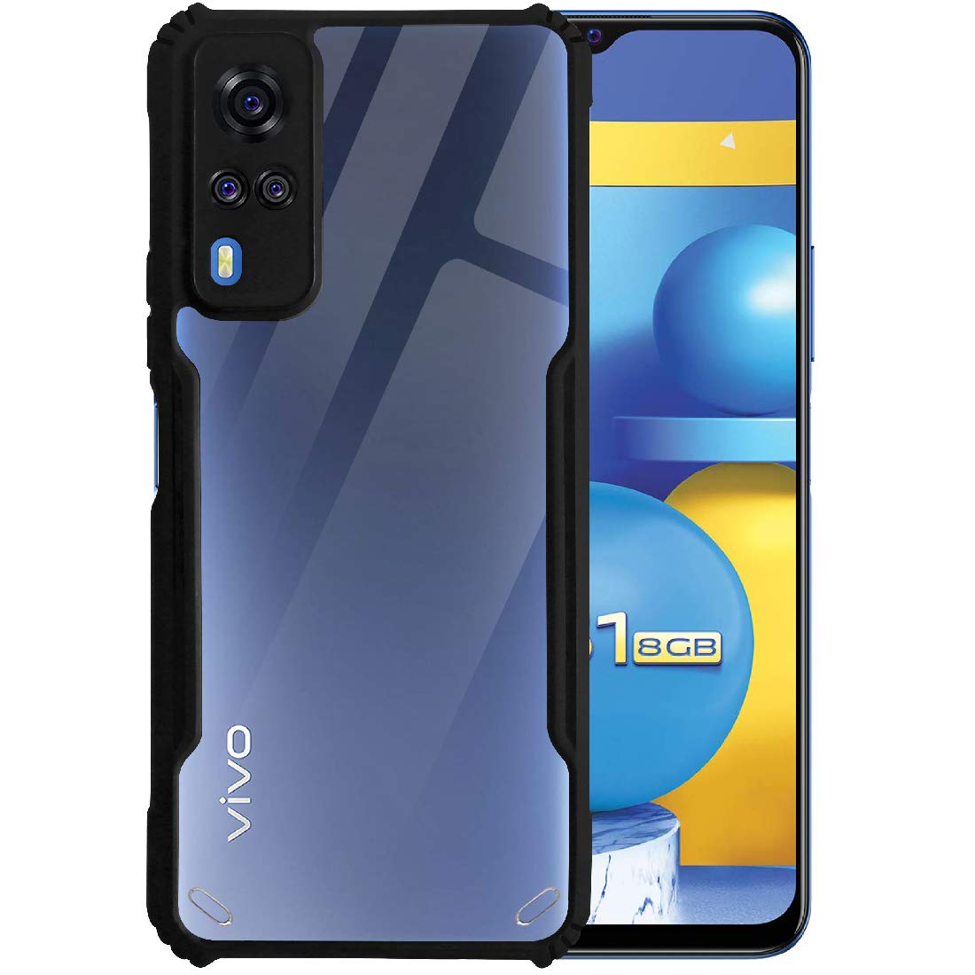 Casotec Soft Shockproof Clear Case Air Cushion Hybrid Cover for Vivo Y51A / Y51 (2020) / Y31 (2021) - Black (B08XMD1MN3) Amazon Price History, Amazon Price Tracker