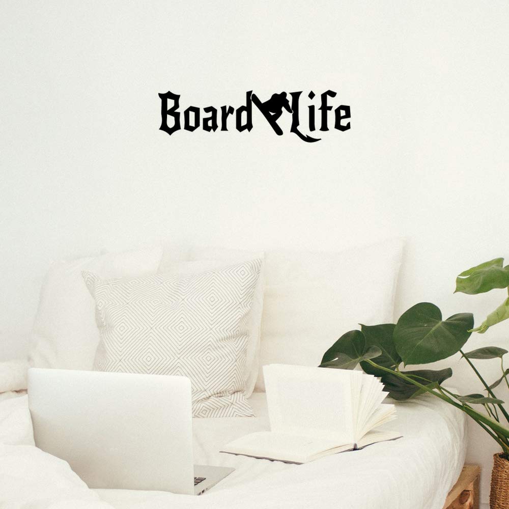 Gadgets Wrap Wall Decals 29CM Wall Stickers Black Color - (Board Life Snowboard)