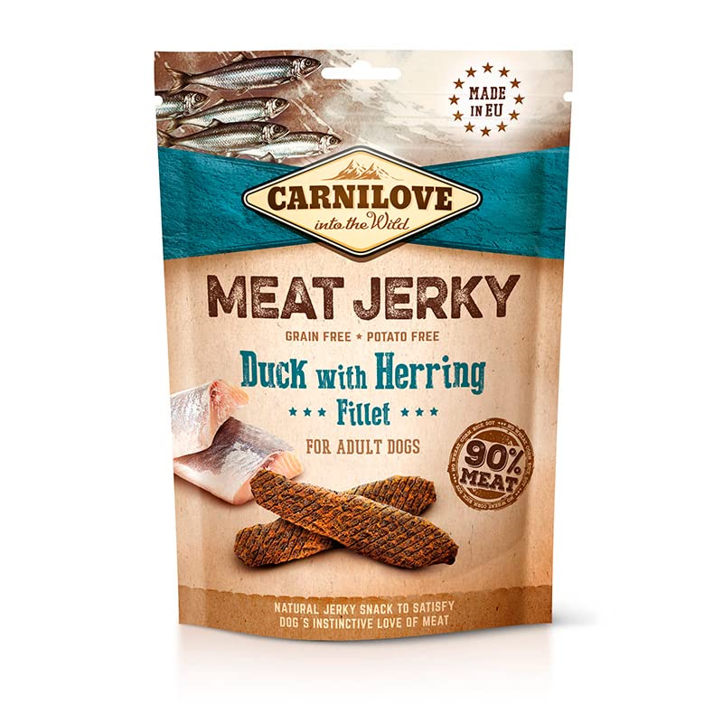 CARNILOVE Jerky Pato Y ARENQUES FILETES 12X100GR