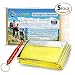 Gold Emergency Solar Blankets - 5-Pack Mylar Thermal First Aid Blanket for Emergency Survival Kit, Car Tactical Gear, Outdoor, Hiking, Backpack, Travel, Disaster Preparedness Equipment Plus Whistle!