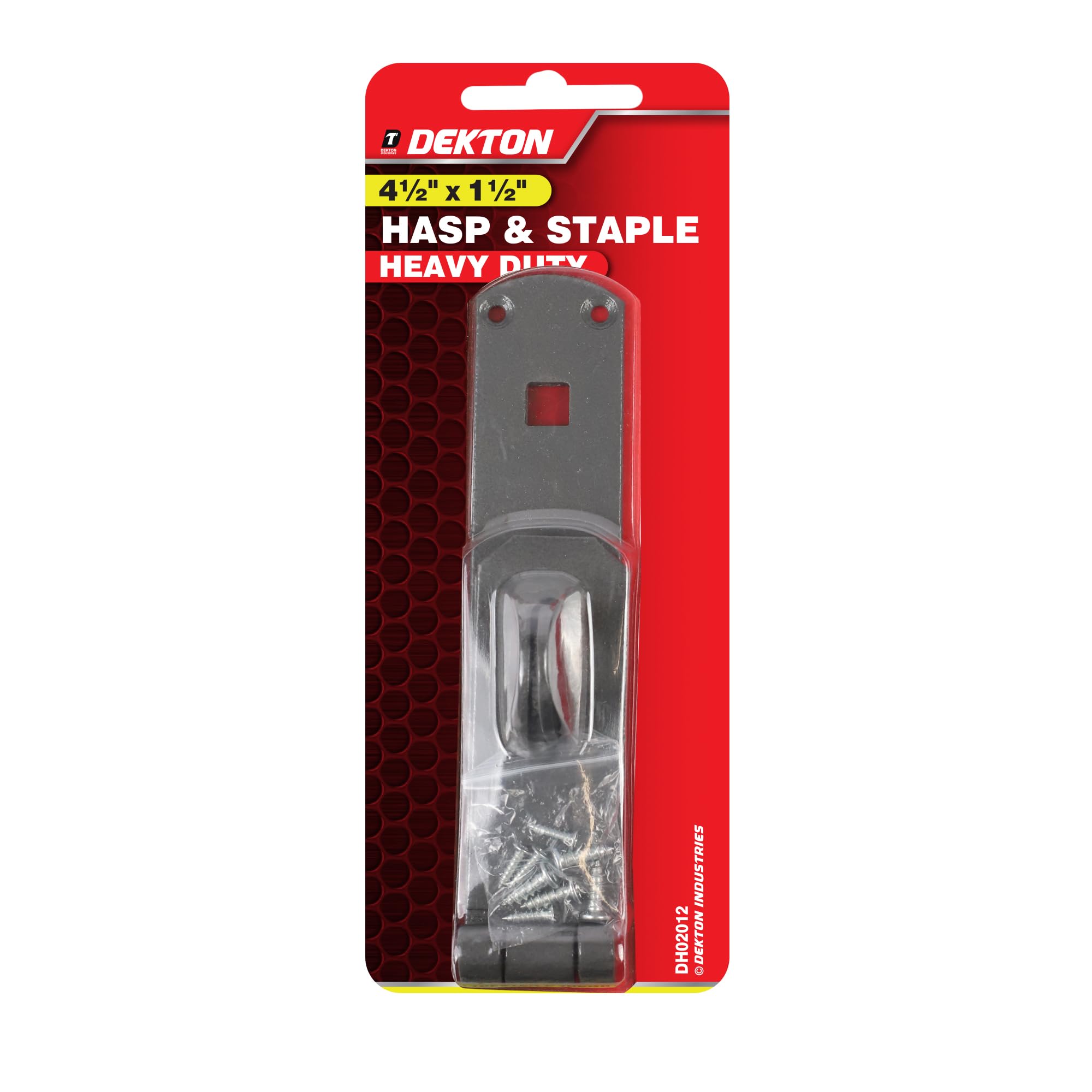 Dekton Heavy Duty Hasp & Staple Lock 1.5" x 4.5"- Secure Padlock Hasp, Black