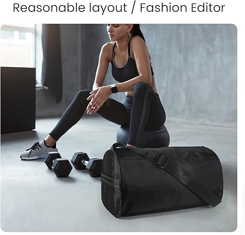 Miniatura 5 de C&F BOGMOST Pequeña bolsa de gimnasio para mujeres y hombres, pequeña bolsa de lona ligera, bolsa de viaje, bolsa de deporte impermeable para