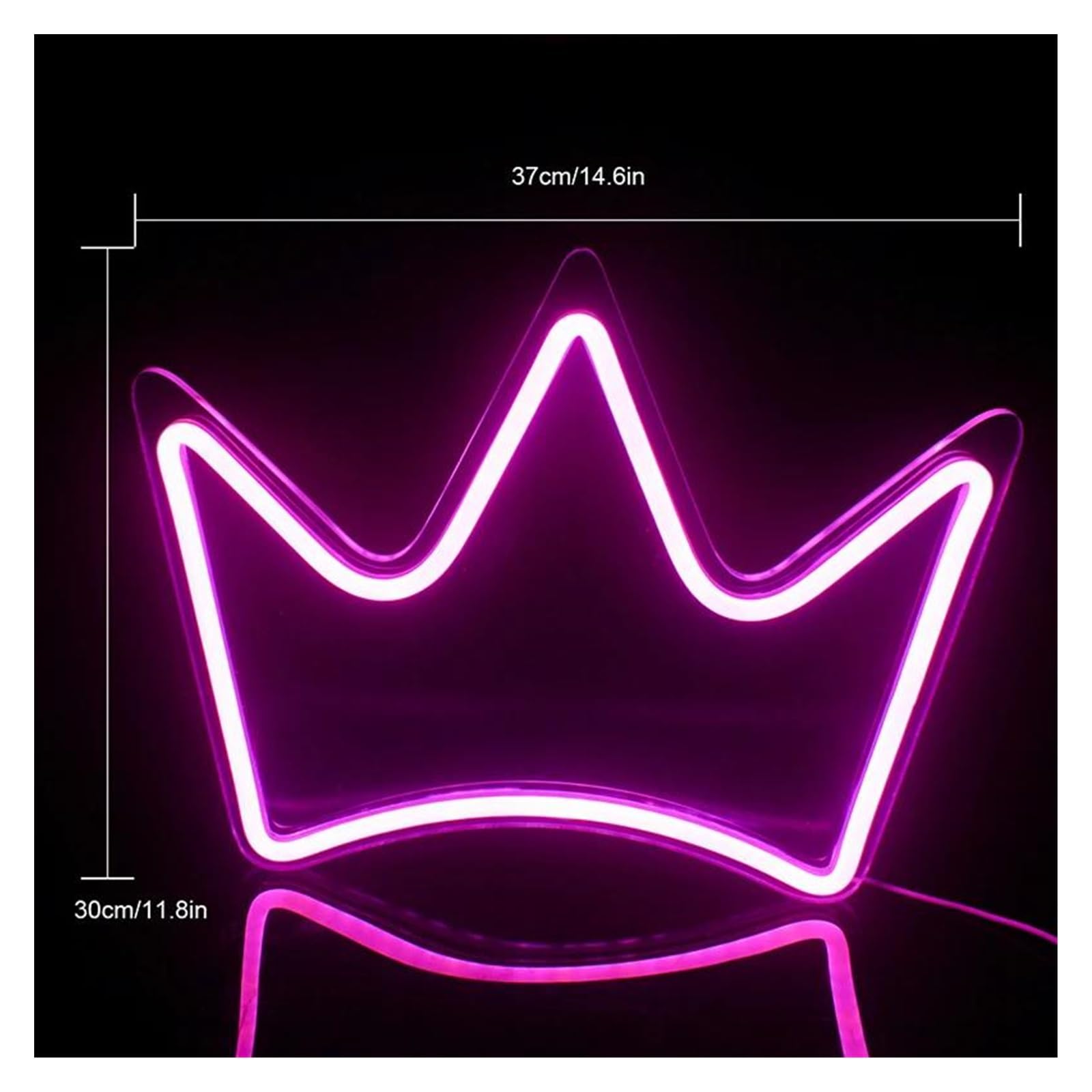 Luz de Diseño de Digital Letrero LED De Neón Con Diseño De Corona Y Reina, Alimentación USB Con Interruptor, Arte Colgante De Pared Rosa Para Bar Decoración Habitación Kawaii