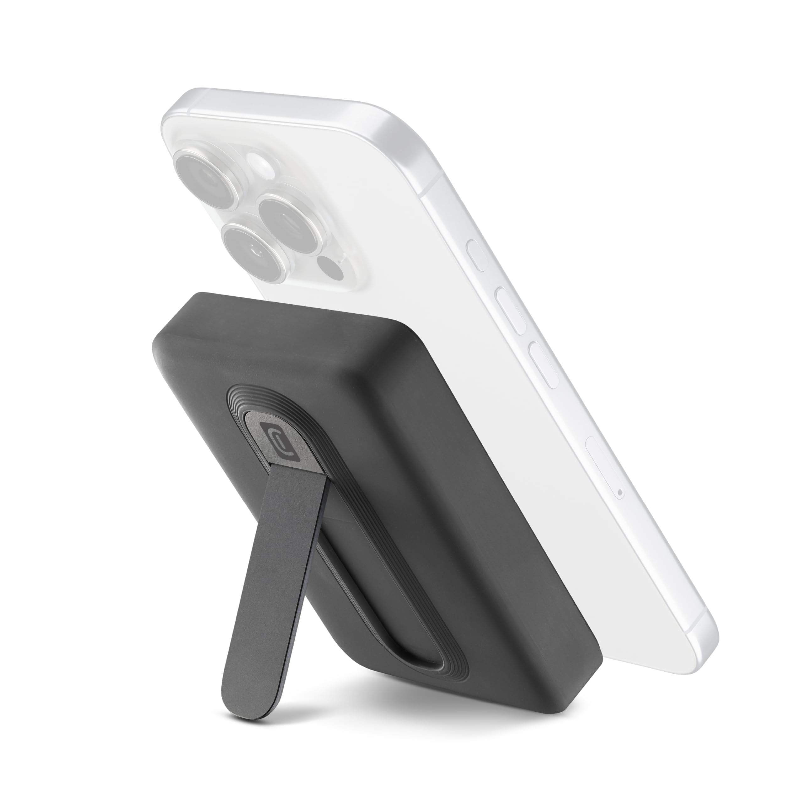 Cellularline Power Bank 10.000 mAh Qi2 15W con Stand Integrato e USB-C 20W – Soft-Touch, Mag Stand - Nero