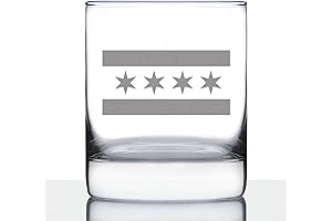 Chicago Flag Whiskey Rocks Glass: Perfect for Chitown Lovers