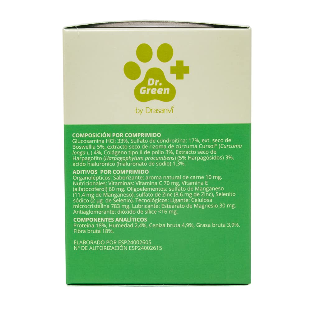 Artrosis Perro Movilgreen Plus 60 Comprimidos para Articulaciones Drasanvi | Formula Reforzada con Mayor Concentracion de Activos para Perros con Necesidades Articulares Mas Exigentes, Dr Green