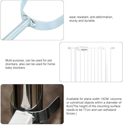 Miniatura 2 de TOPINCN 2 adaptadores de puerta de barandilla, varillas de husillo en forma de U, adaptadores de barandilla de escalera para puertas montadas a