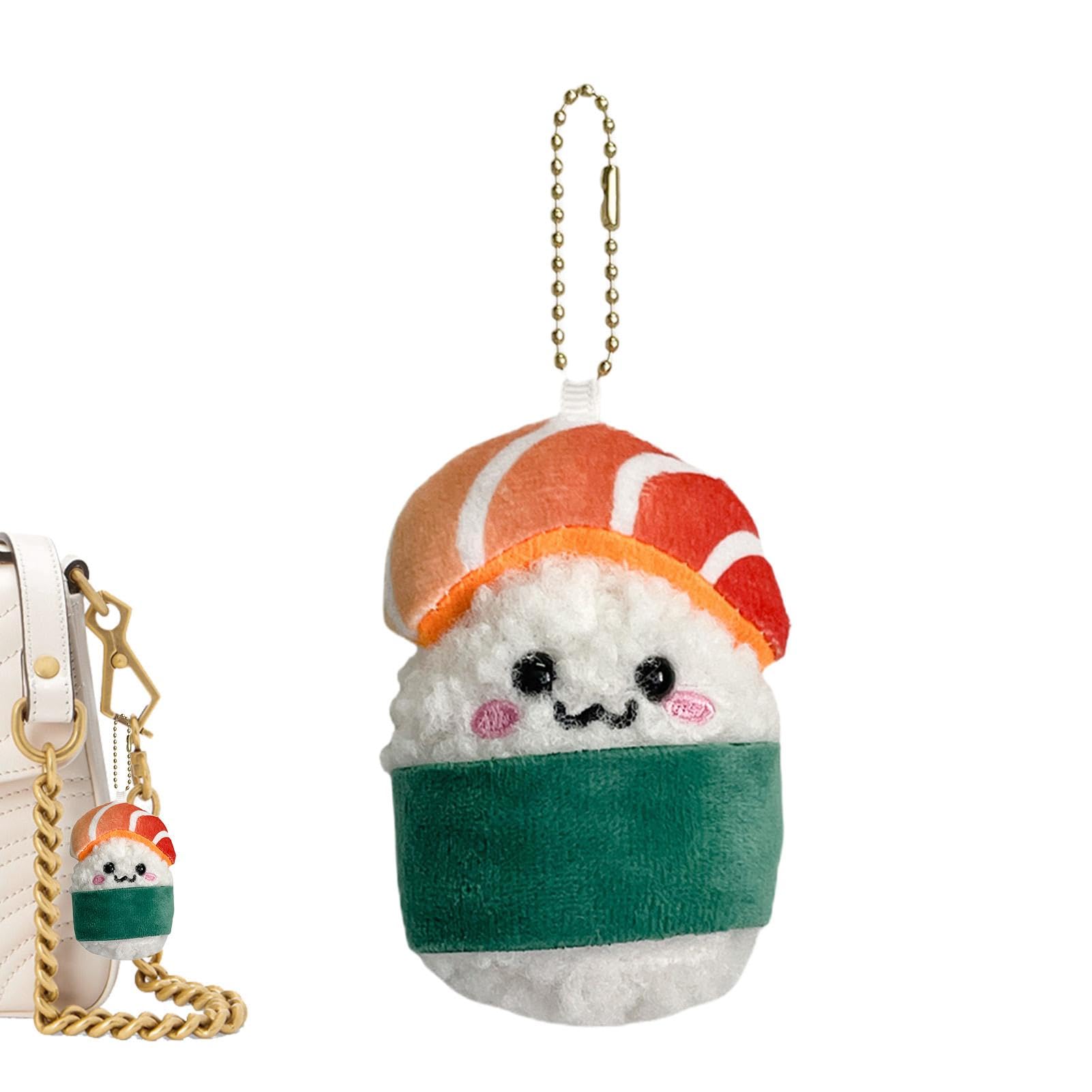 Manolyee Salmon Keyring - Small Soft Salmon Doll Salmon Pendant Cute,Photography Prop Cartoon Salmon Model Pendant Sushi Rice Ball Doll for Bag Car Key Keyring