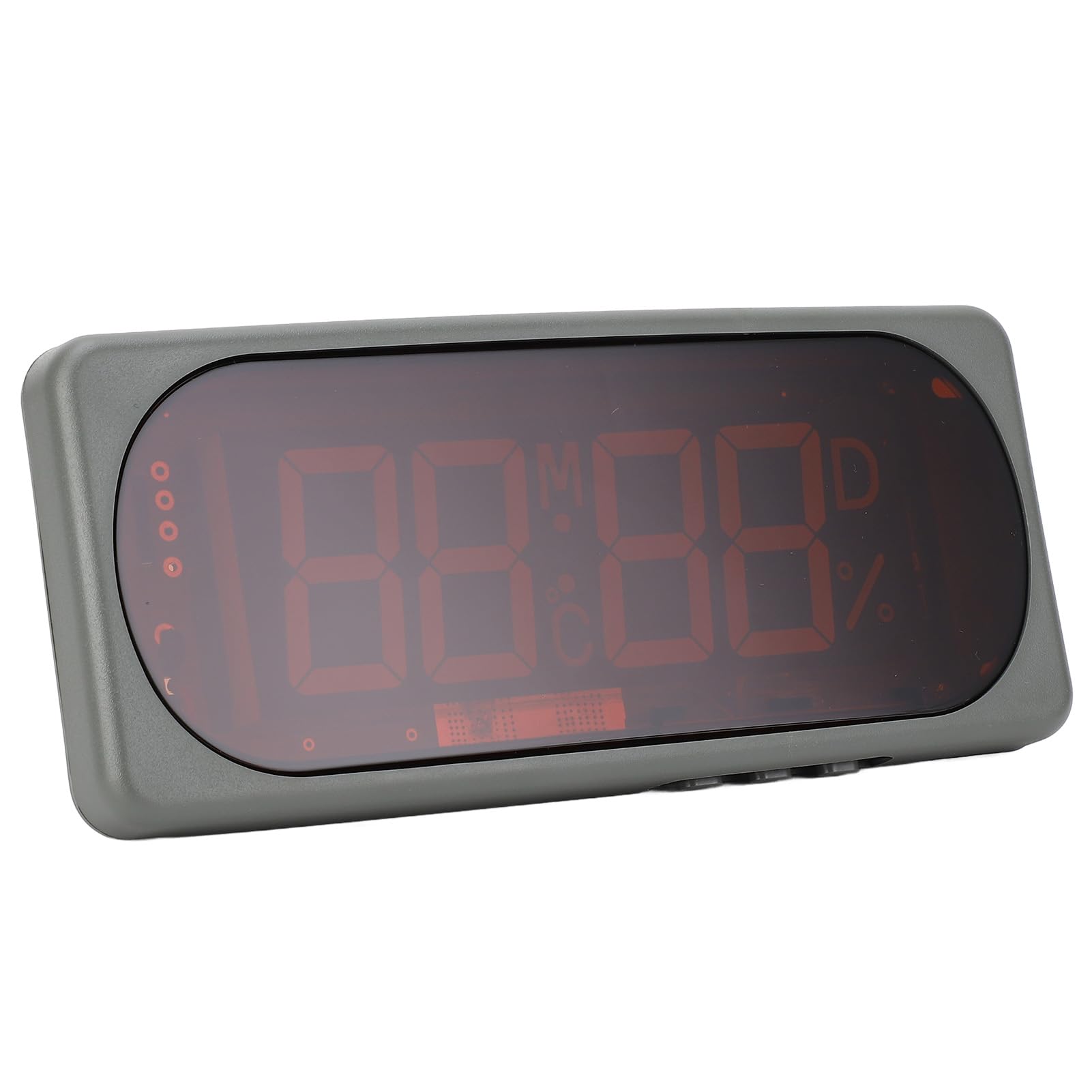 Reloj digital para automóvil con pantalla de temperatura y humedad, higrotermógrafo electrónico para vehículos, alimentado por 24 V CC, muestra año, mes, día y hora, montaje empotr