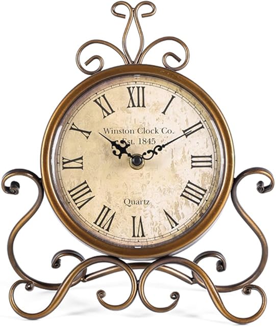 HZDHCLH Table Clocks 28 cm Height Silent Non Ticking Roman Retro Art Desk Clock for Living Room Bedroom Office(Copper)